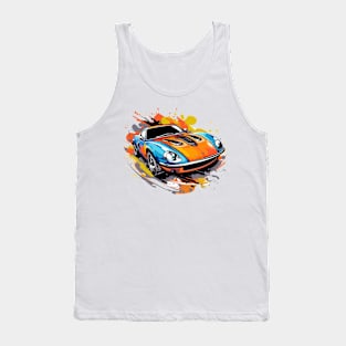 Sports Car Cartoon Illustration Tank Top